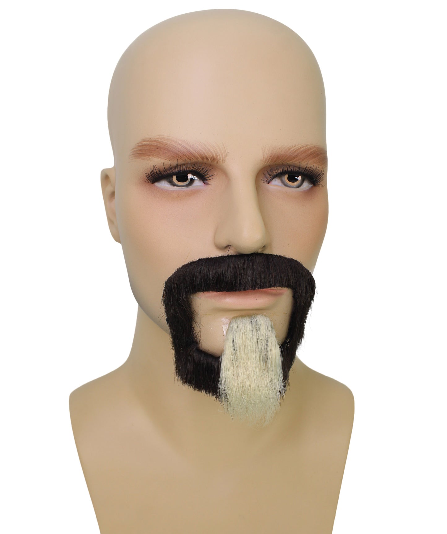 HPO Men's Black and Blonde Beard Set | Perfect for Halloween | Flame-retardant Synthetic Fiber