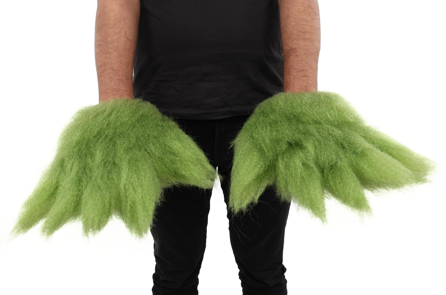 HPO Adult Unisex Banana Leaf Furry Monster Grinch Costume | Christmas Santa Costume | Full-Body Fur Outfit with Long Fluffy Fabric | Ideal for Halloween, Cosplay & Party Events