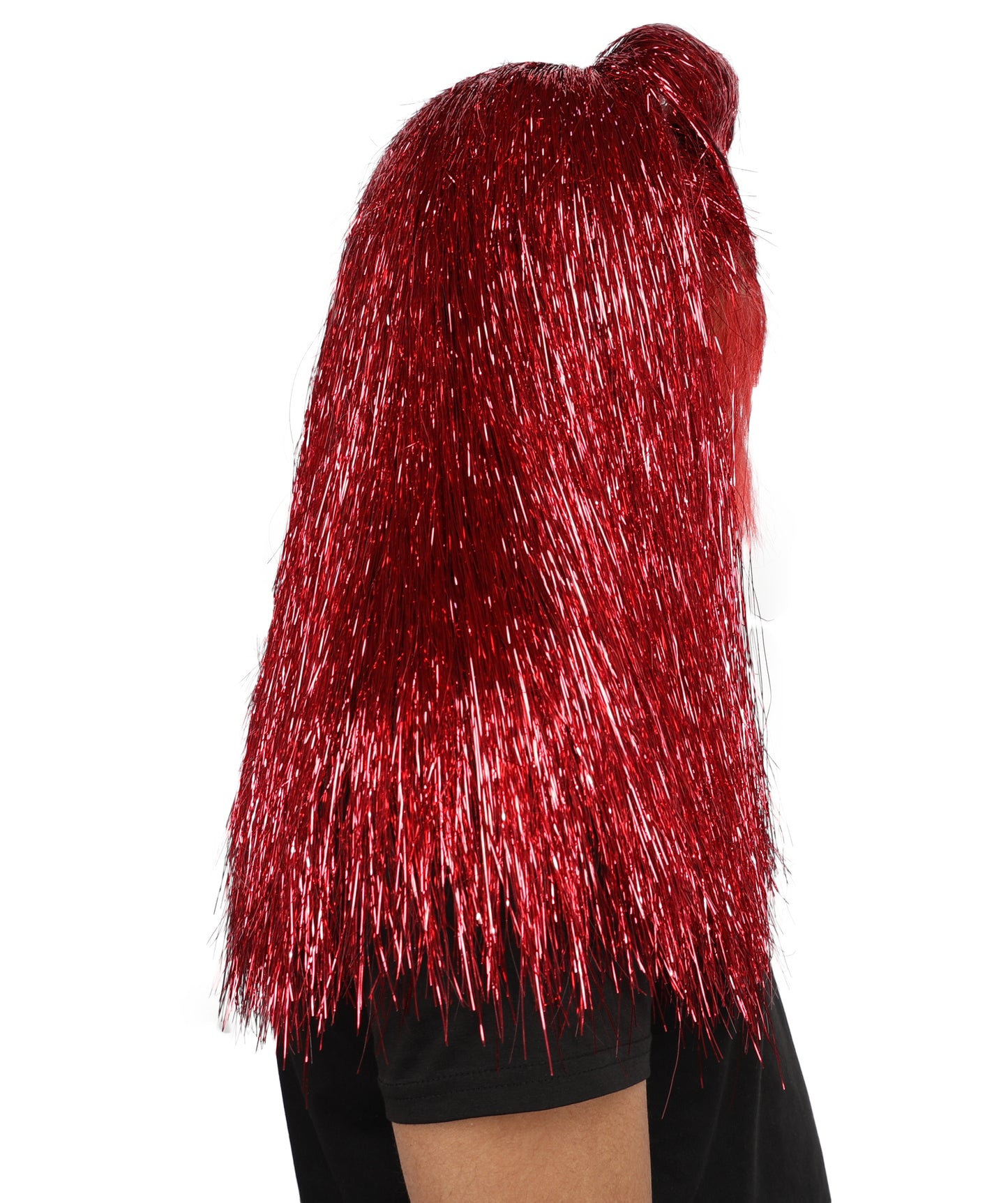 HPO Unisex Teen Extreme Tinsel Hairy Person Costume Bundle & Mask Set - Full-Body Tinsel Hair Suit Extra-Long Costume Wig for Halloween, Cosplay & Parties - Multiple Color Options