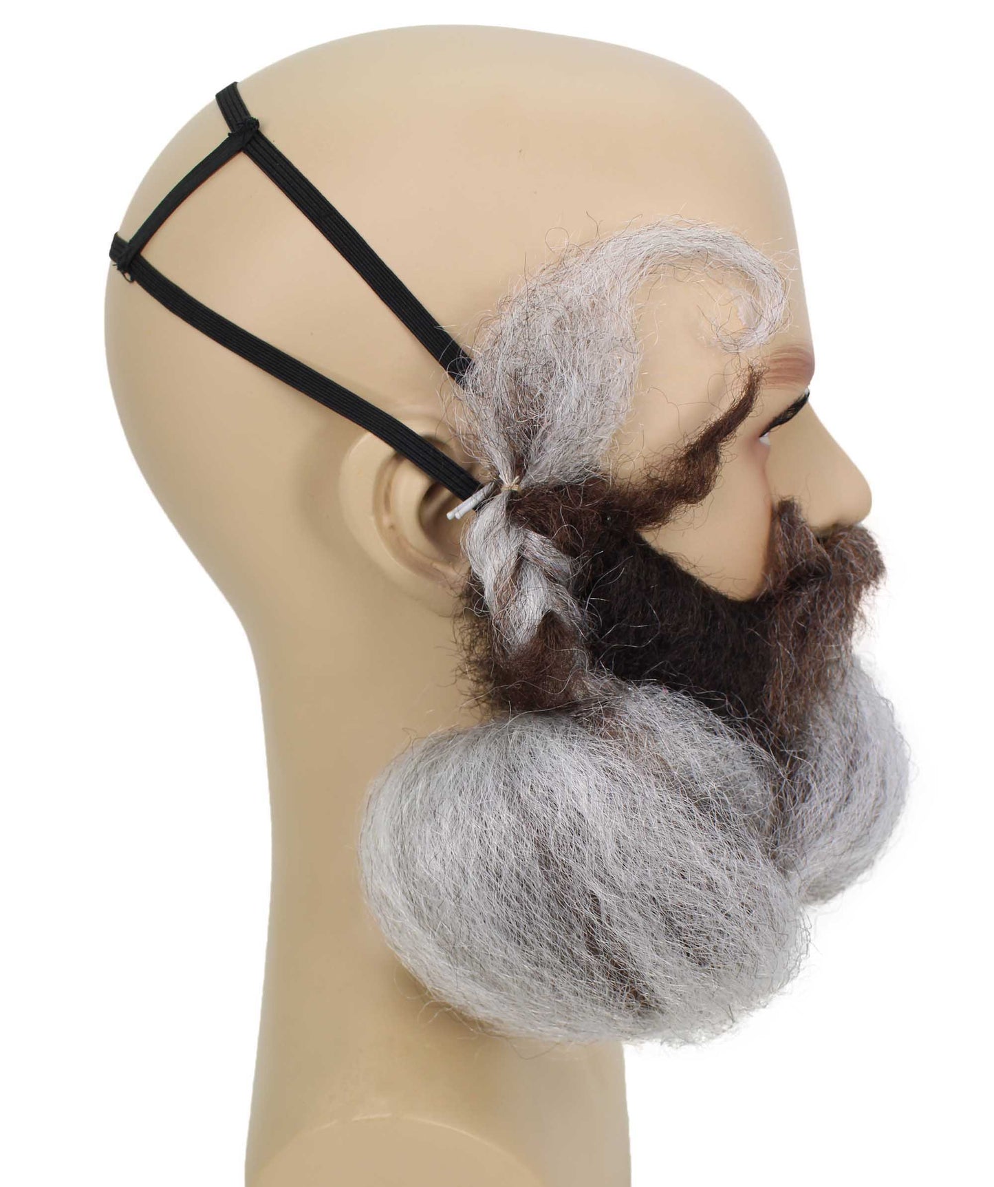 HPO Men's Facial Accessory Mustache & Beard Set I Flame-retardant Synthetic Fiber
