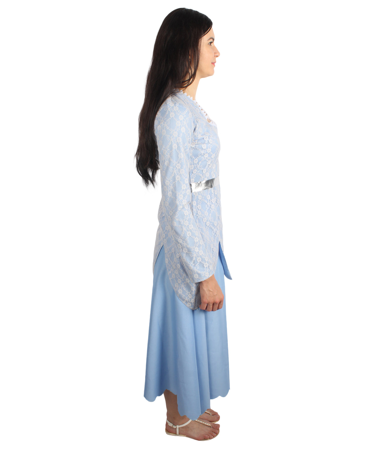 Adult Women’s Animated Movie Fairy Godmother Light Blue Gown Costume | Best for Halloween | Flame-retardant Materials