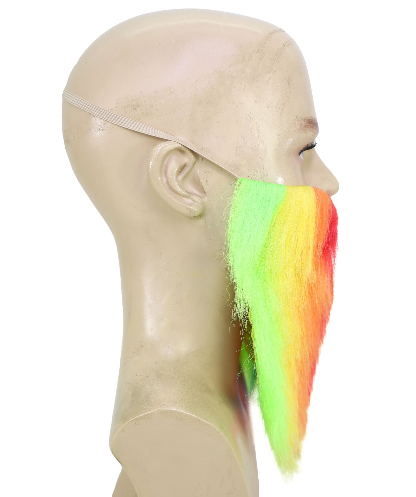 HPO Men’s Bright Rainbow Party Beard & Mustache Set | Rainbow Faux Facial Hair Accessory | Event Outfit Use for Cosplay, Parties & Performance Appearances