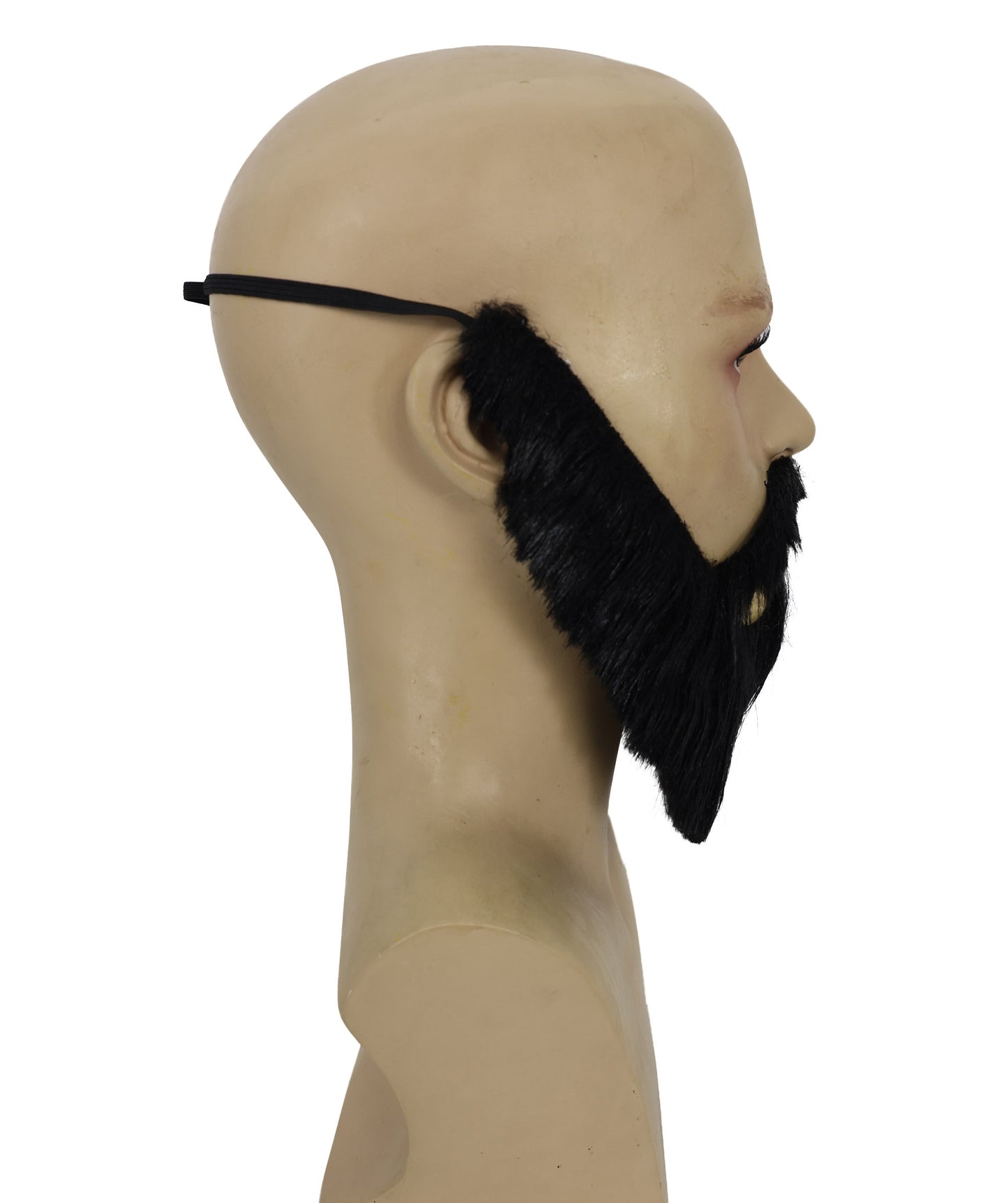 HPO Men's Black Fake Beard & Mustache Set | Ideal for party, Halloween, cosplay, theater, drag, performance, costume events