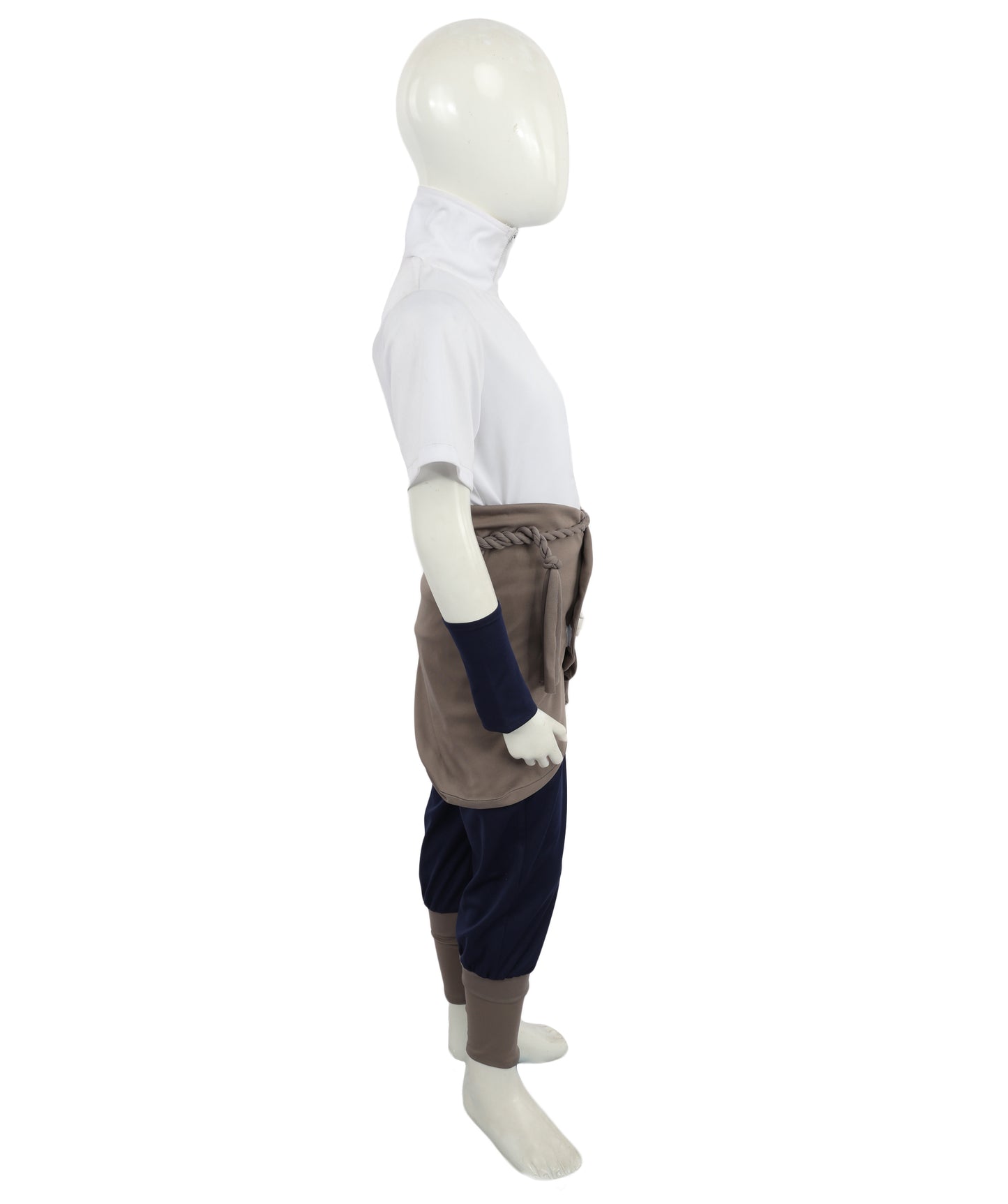HPO Men's Ninja Warrior Outfit Costume | Soft Jersey Fabric Construction with Layered Tunic Pants and Arm Guards | Ideal for Cosplay, Halloween, Themed Party, and Anime Conventions