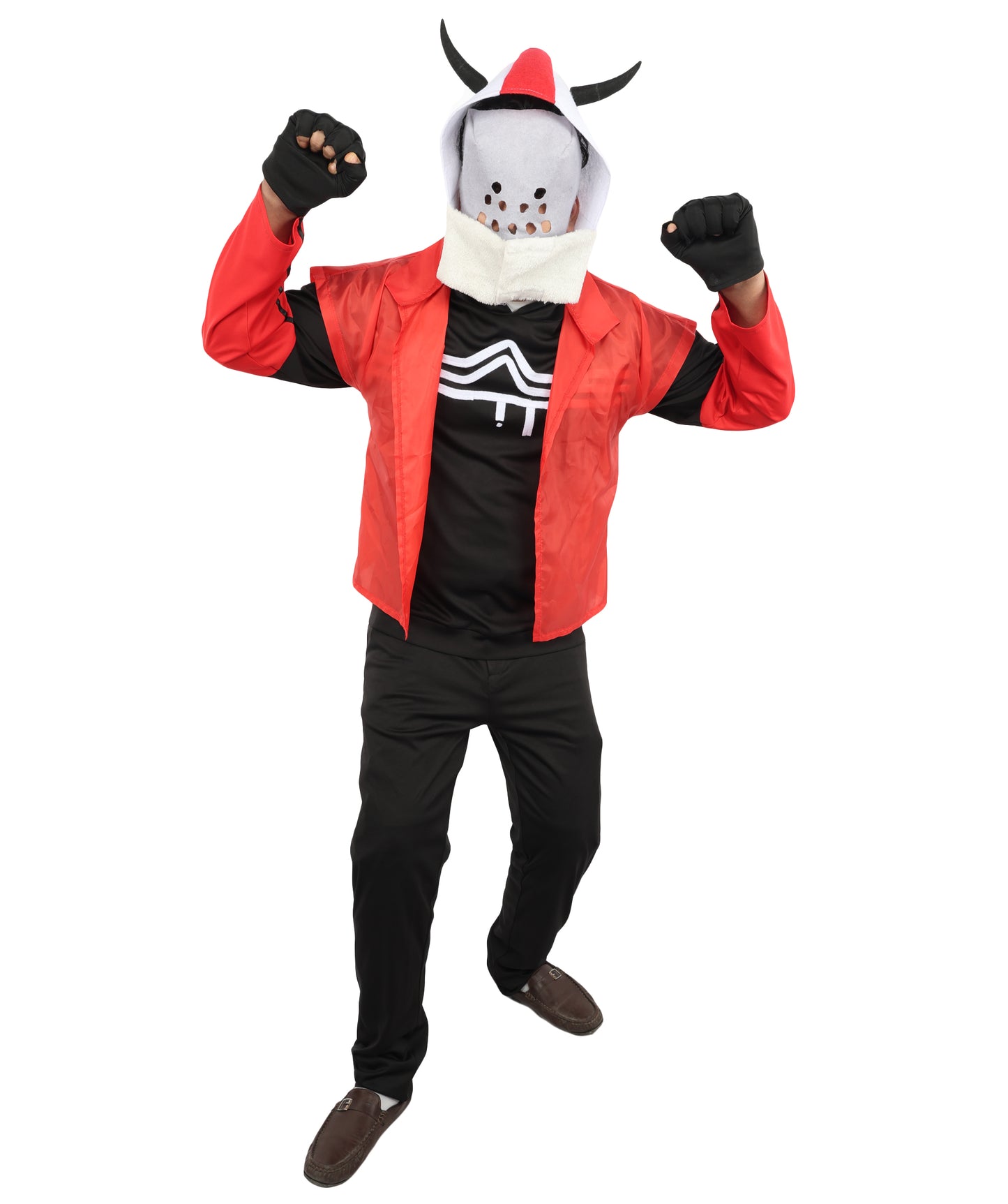 HPO Wasteland Rogue Tactical Gear Red & Black Costume | Structured NW and S.Fur Fabric Featuring Industrial Black and Red Contrast | Versatile for Costume Events, Stage Shows, and Epic Fantasy Parties