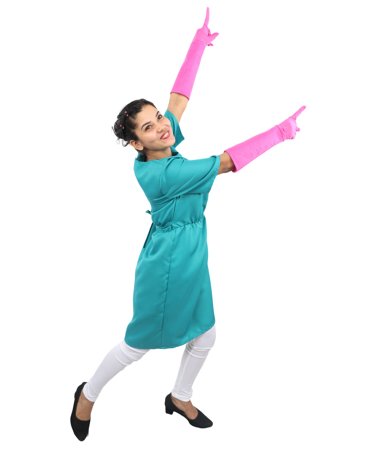 HPO Fantasy Gothic Surgical Costume – Knee Length Gown with Structured Waist Shape |Visual Appearance for Theme Parties