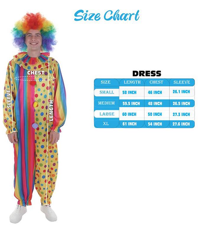 Men's Spots the Clown Jumpsuit Funny Costume | Multi Halloween Costume