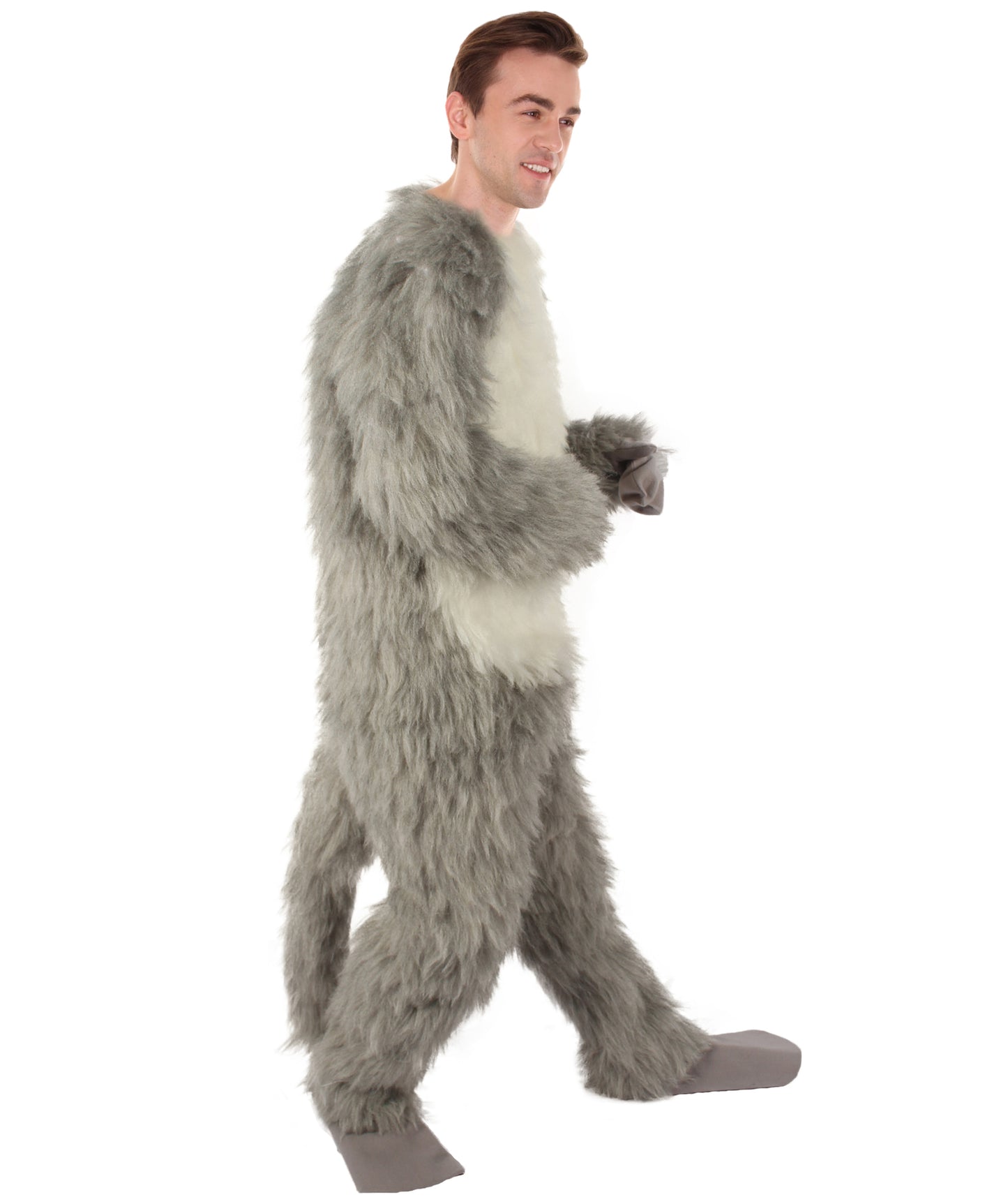 HPO White and Grey Civet Cat Costume - Long Synthetic Fibers