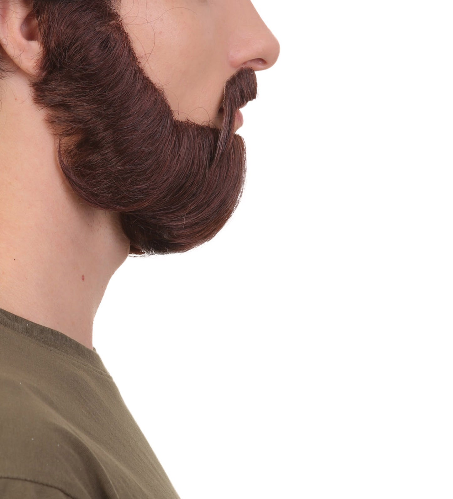 Men's Dark Brown Boxed Beard, High Quality Synthetic Fiber