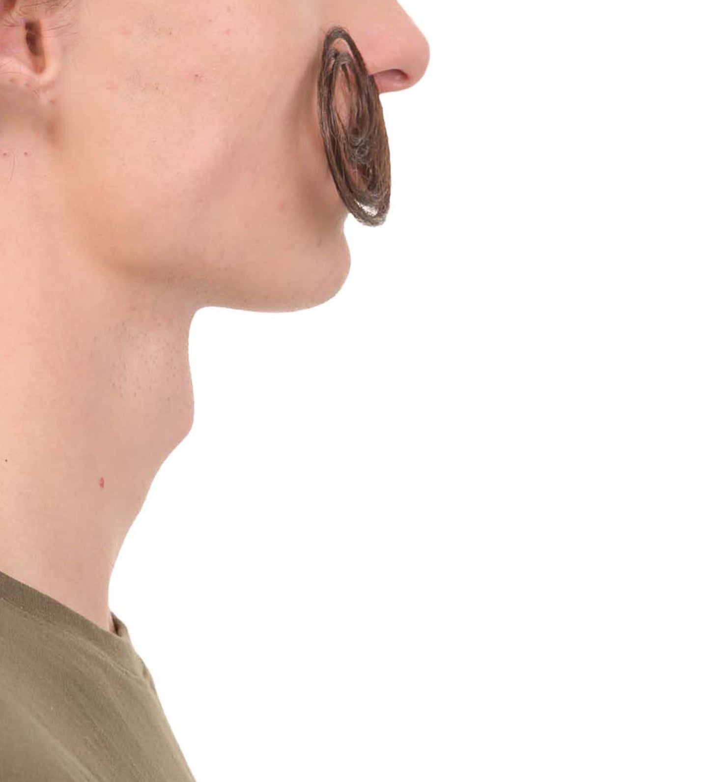 Men’s German-style Mustache with Multiple Upwardly Curved and Circled Ends