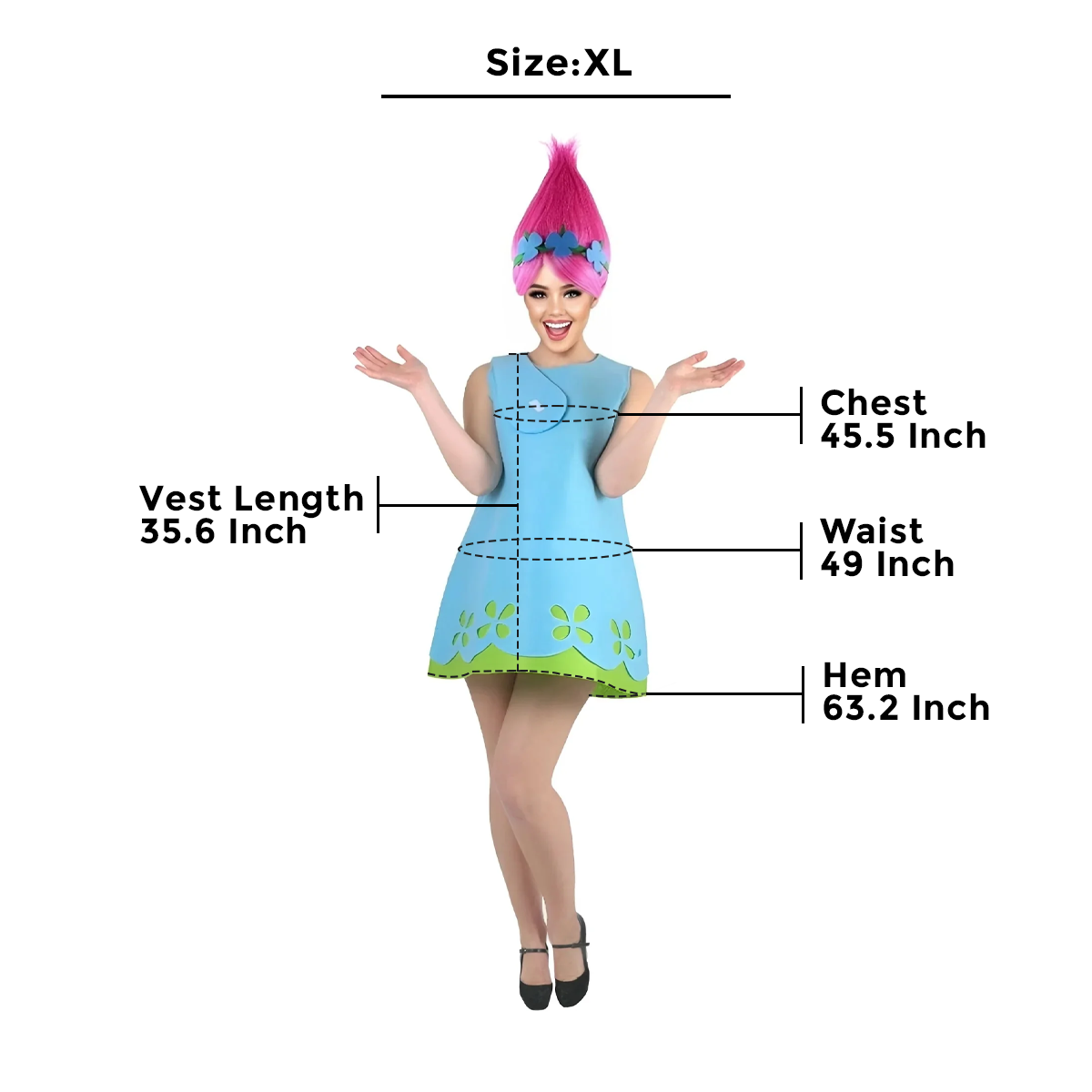 Women's Magical Troll Princess Costume Collection | Deluxe Halloween Costume | Multiple Sizes