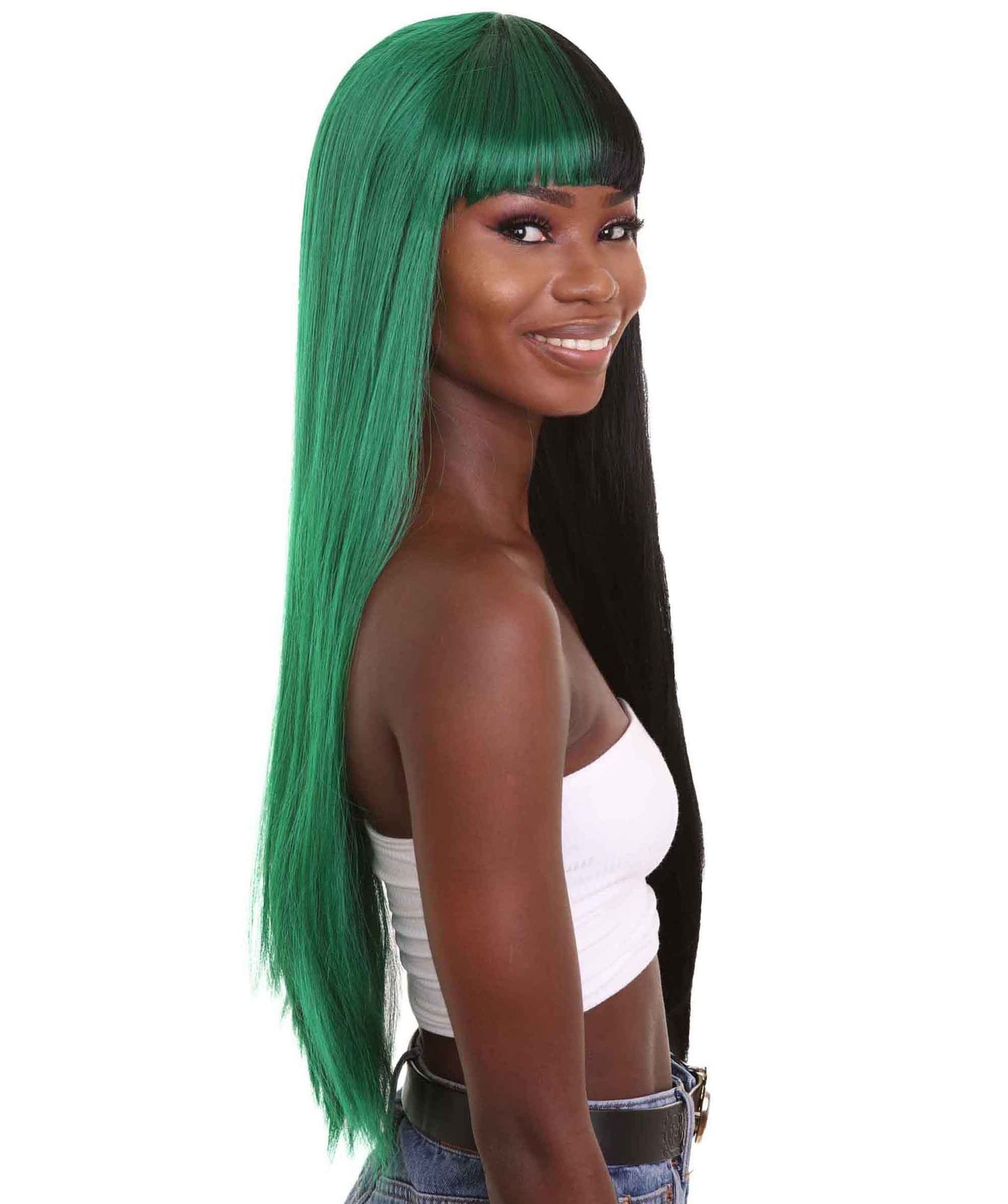 Lace Split Dye Blow Out in Dark Green and Black - Fashion Wig | Nunique