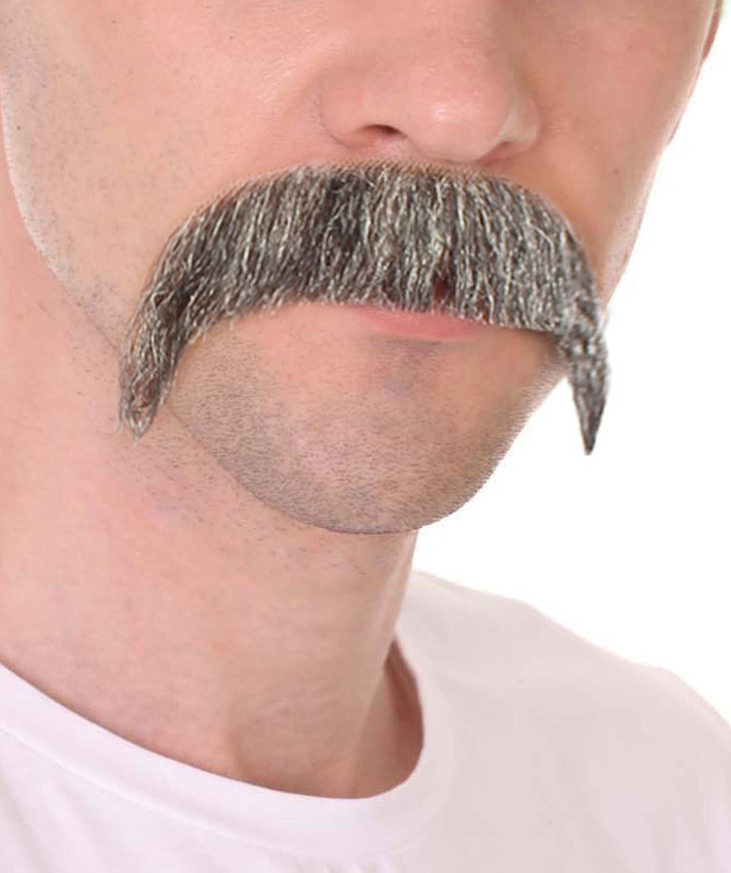 Men's long Horseshoe Human Hair Mustache | Facial Hair Multiple Colors Option | HPO