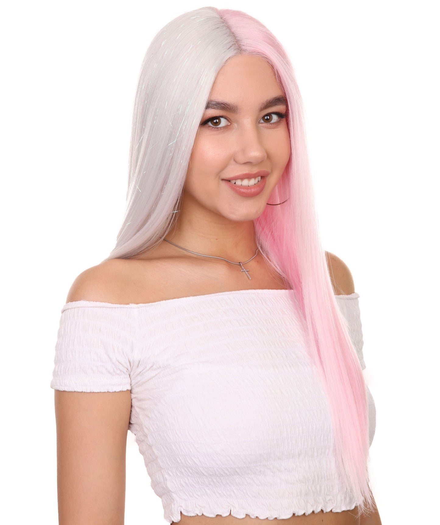 Pink White Beauty Wig