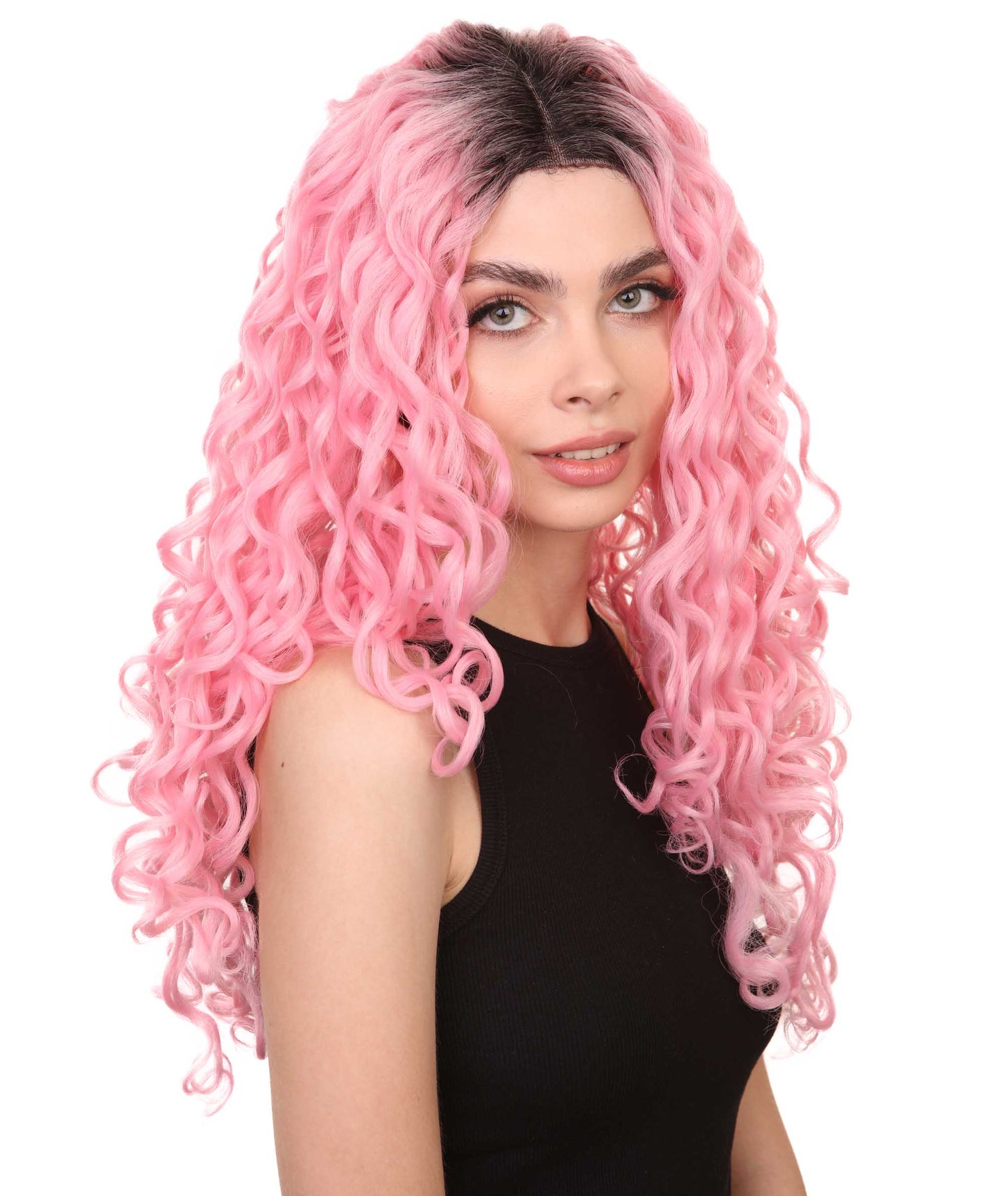 Xena Women's Long Length Lace Front Curly With Dark Roots - Fashion Wigs | Nunique