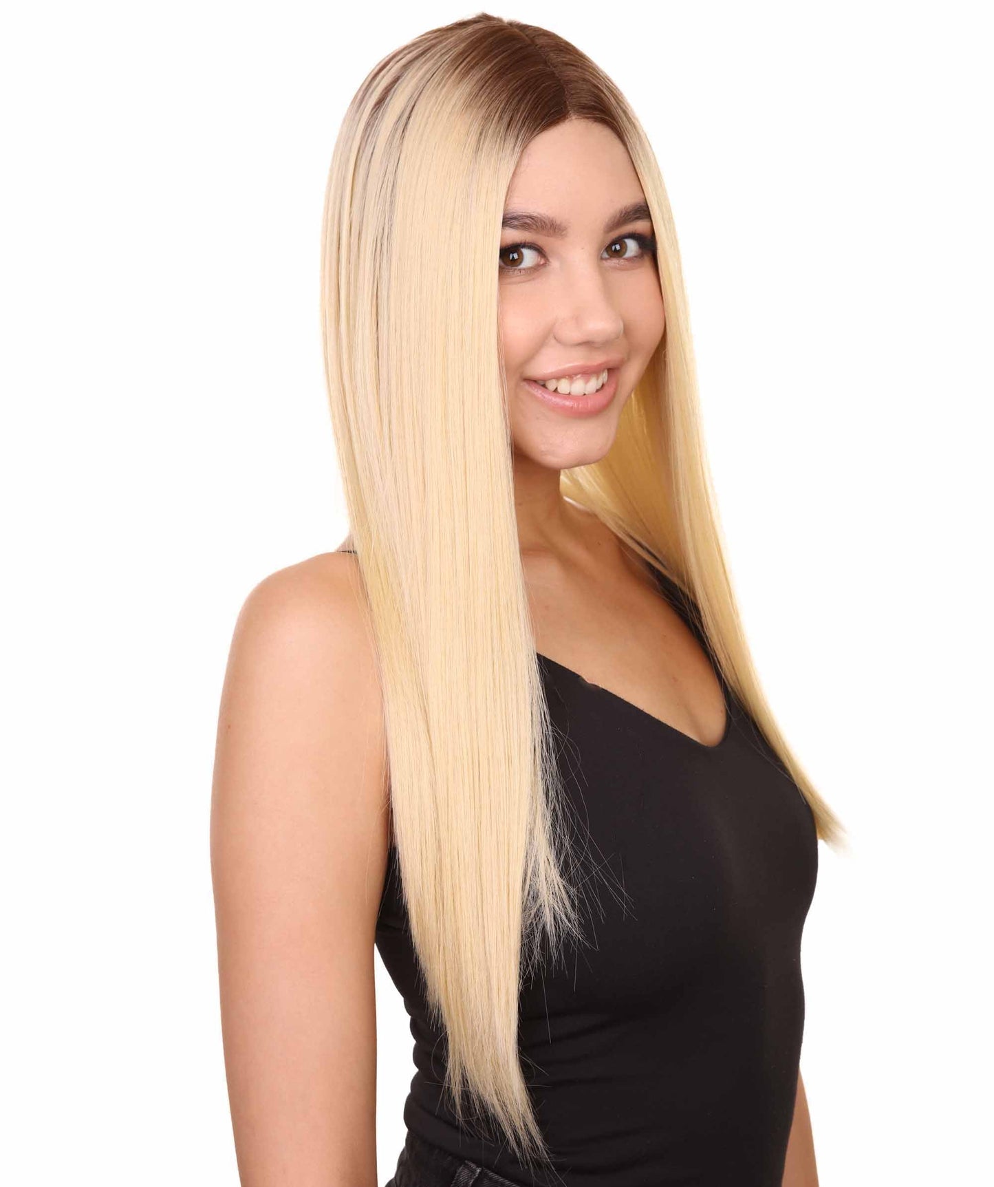 Samantha Women's Long Length Lace Front Straight With Bangs - Fashion Wigs | Nunique