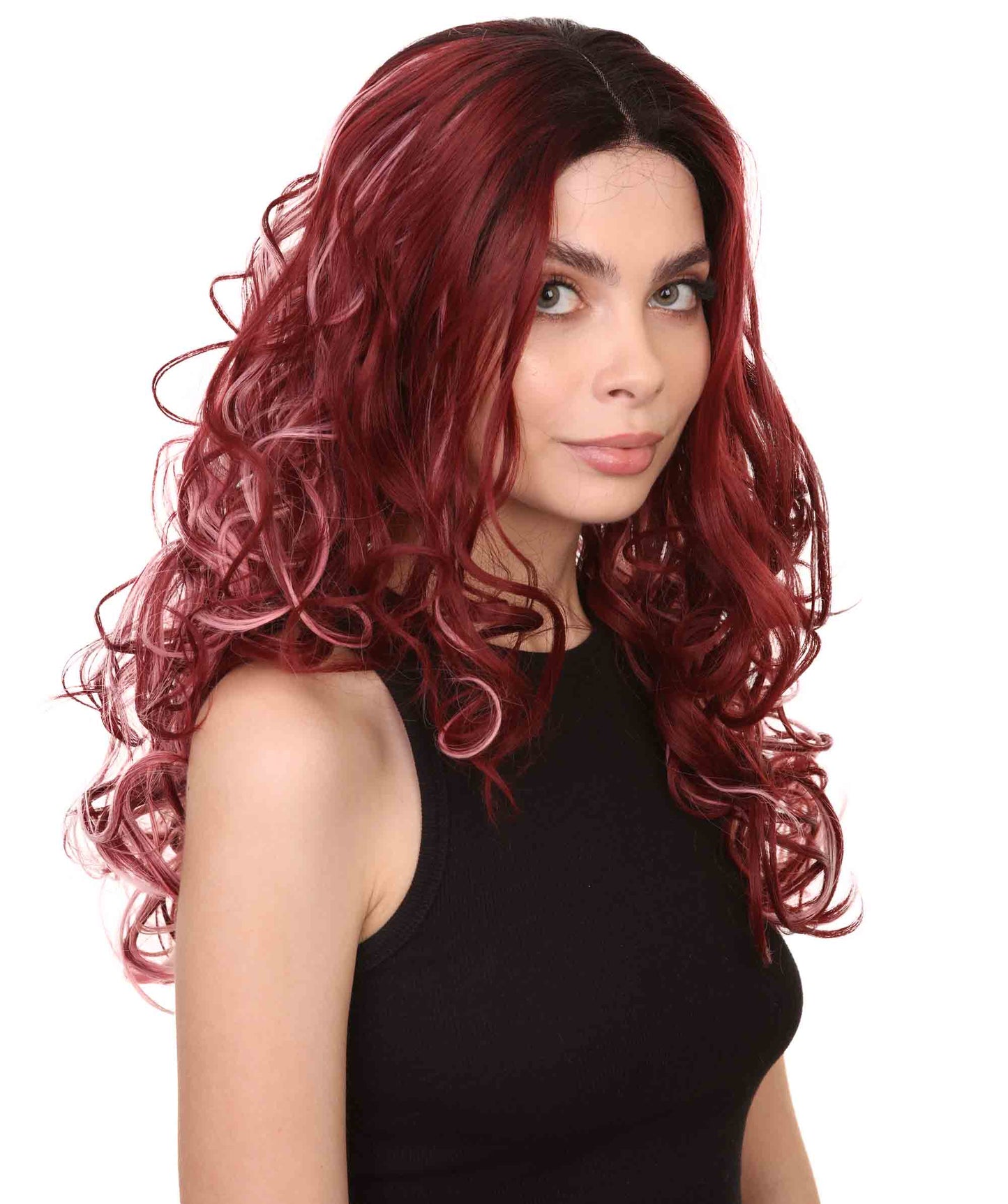 Demi Women's Long Length Lace Front Wavy With Dark Roots - Fashion Wigs | Nunique
