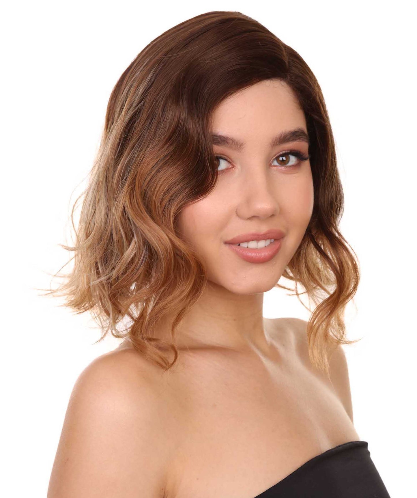 CoCo Women's Shoulder Length Lace Front Wavy With Bangs - Fashion | Nunique