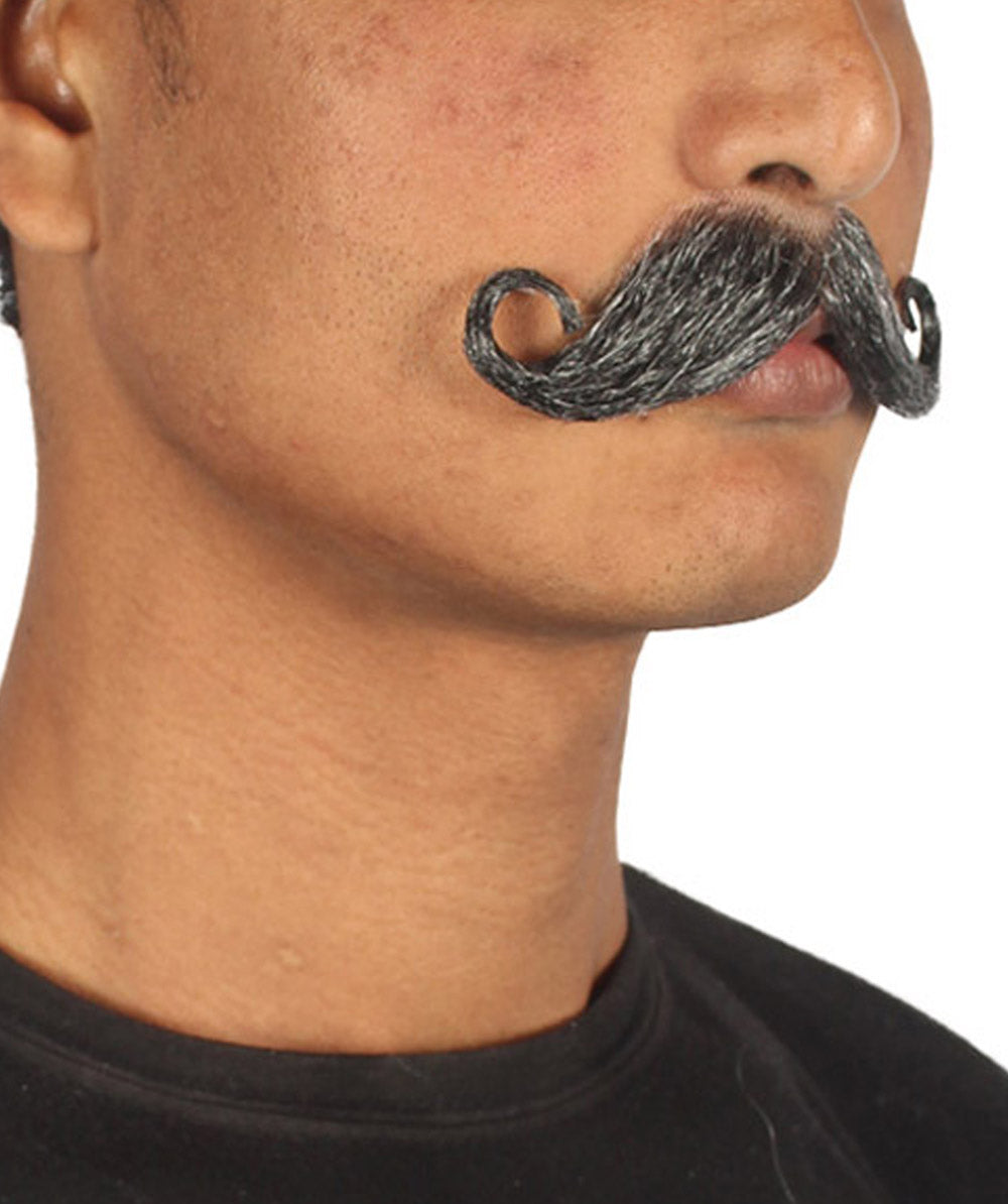 Grey Rollie Fingers Moustache