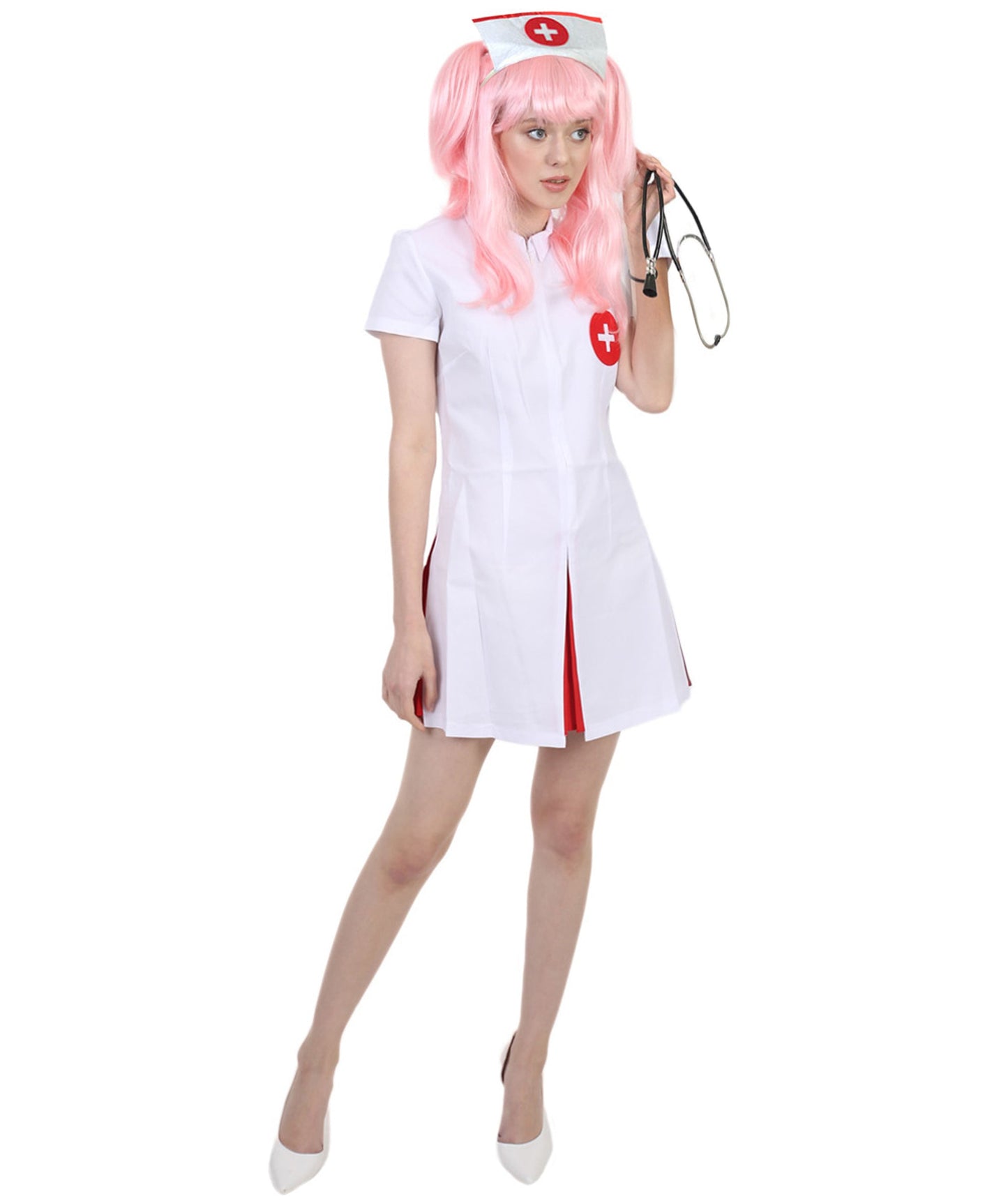 Miss Naughty Nurse White Costume and Headpiece