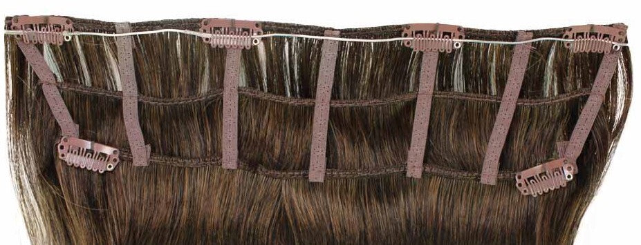 Dark Brunette Straight High Heat Clip-In Synthetic Extension