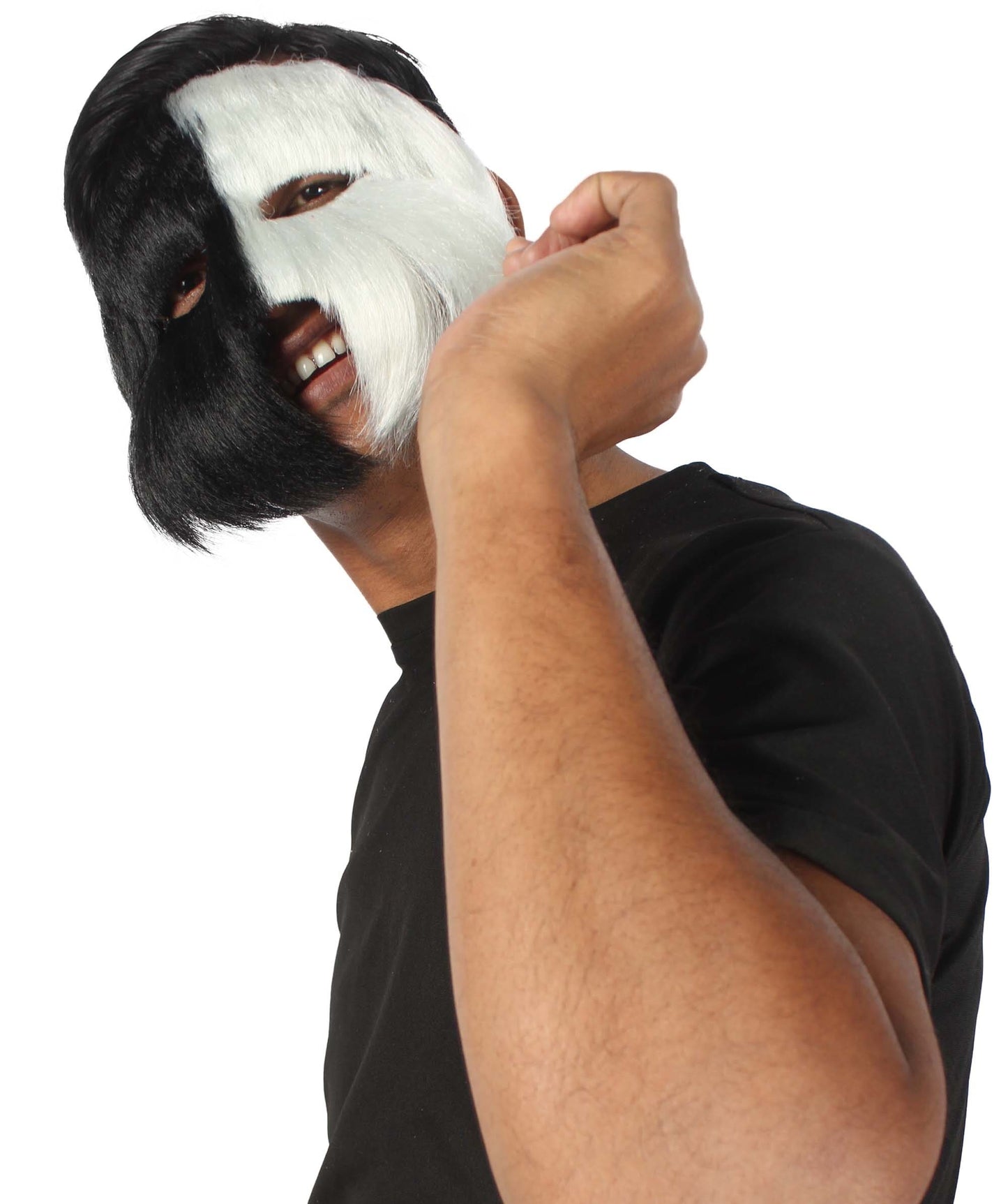 White & Black Unisex Cosplay Ball Party Carnival Eye Mask Medium & Large Lengths