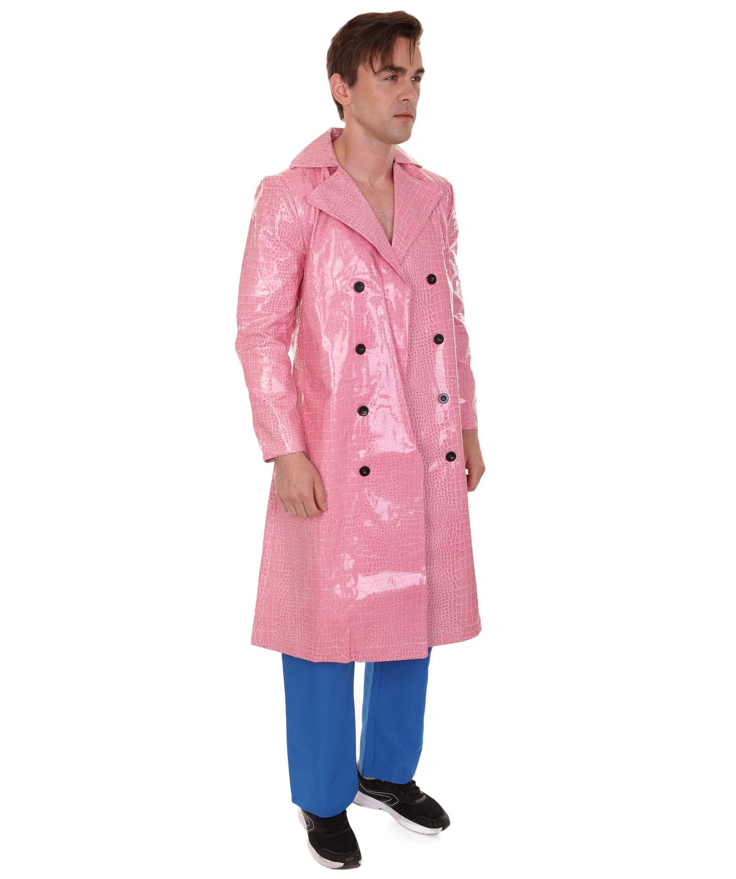 Deluxe Sadistic Villain Pink & Blue Jokester Trench Coat Costume