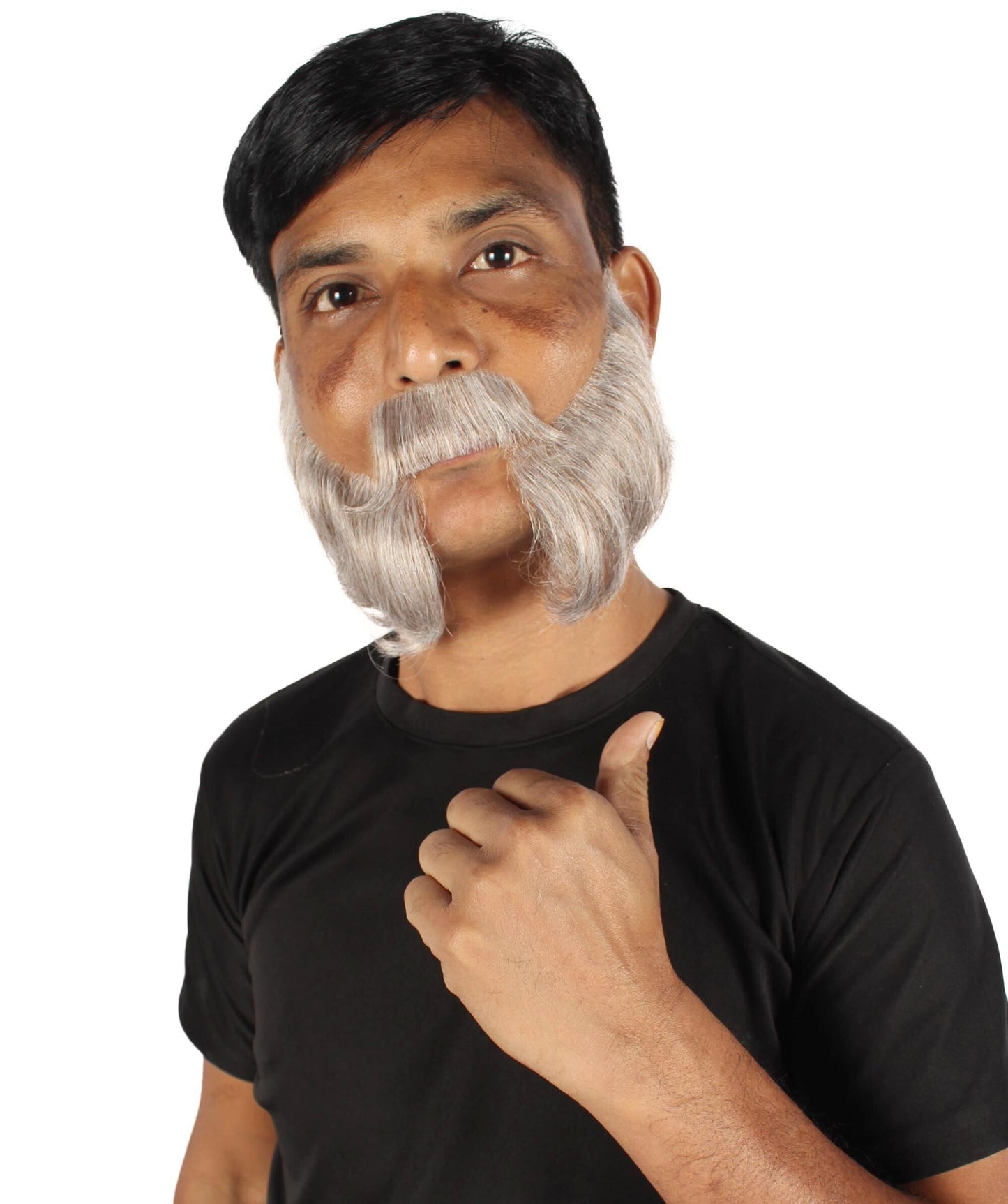 Grey Mutton Chops False Beard