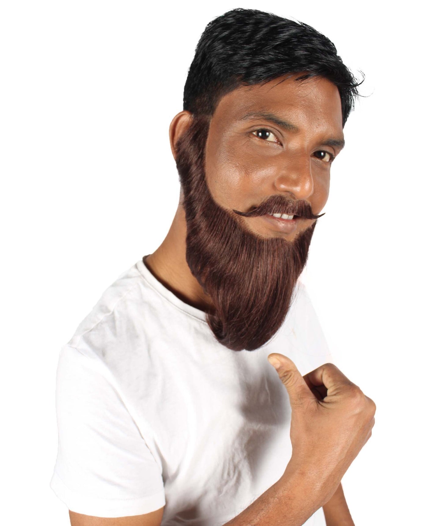 Short Dark Brown French Fork Beard