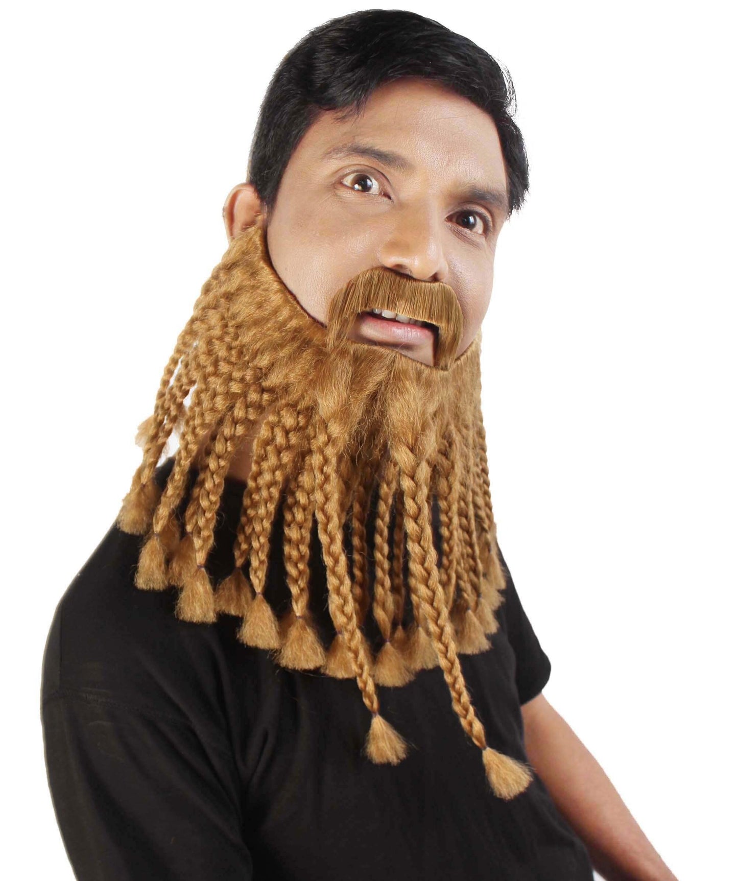 Men's Blonde Braided Vikings Beard and Mustache