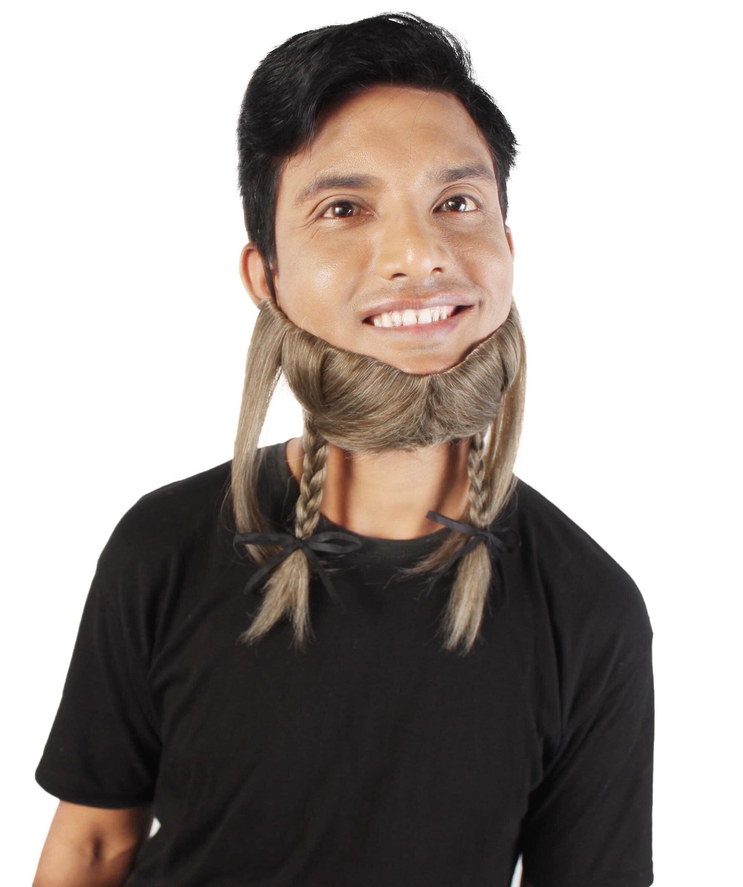 Men's Grey Braided Vikings Chin Curtain Beard