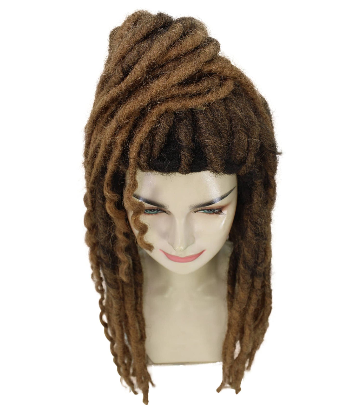 Women's Dark Brown Deep Wave Long Braided Wigs | Best for Halloween