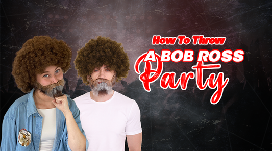 How To Throw a Bob Ross Party with Bob Ross Wig