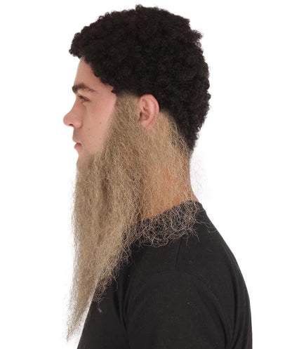 Men's Hair Long Beard Set | Light Gray Fancy Facial Hair