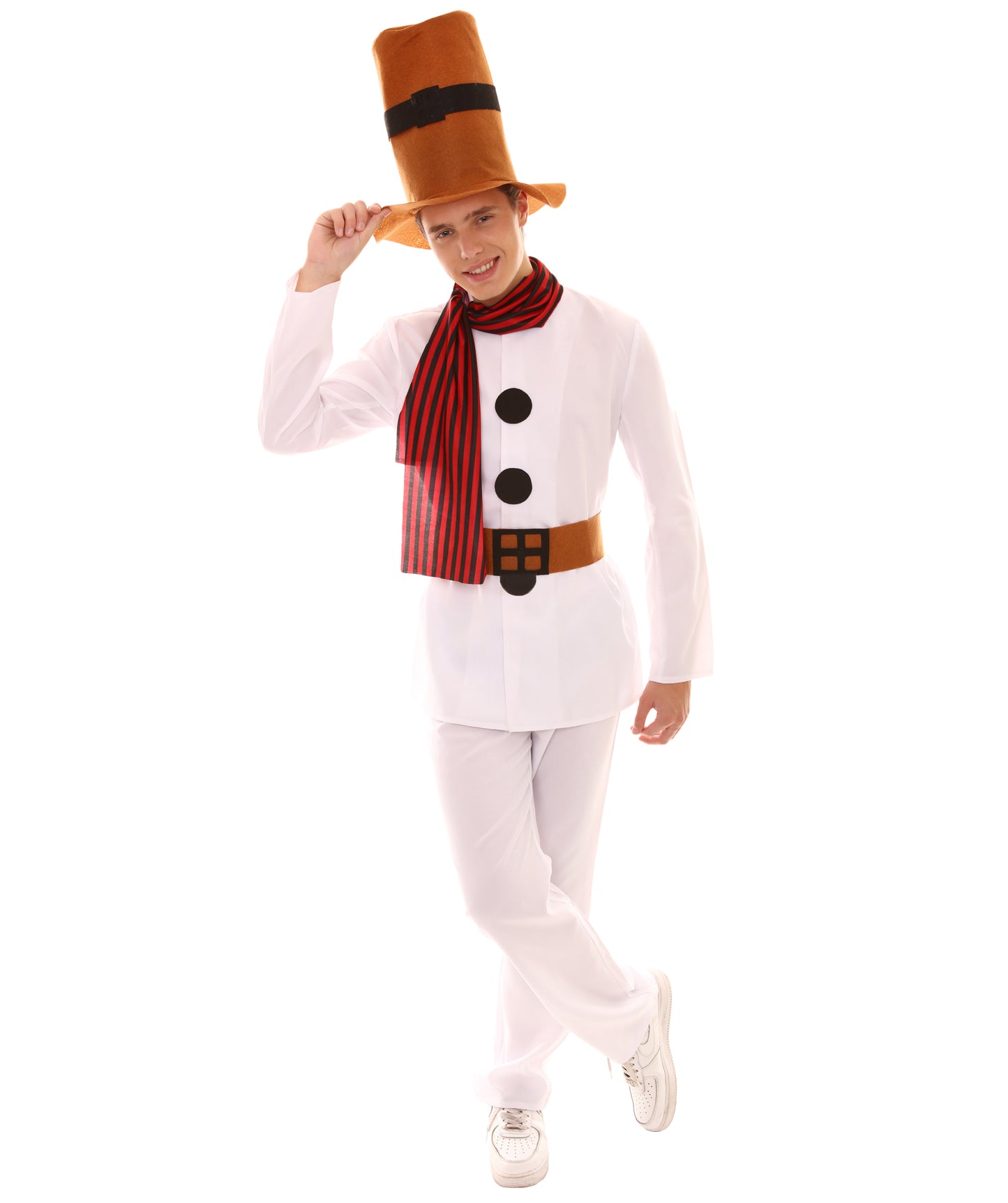 Men's Mr Snowman Costume | White Halloween Costumes | Flame-Retardant Synthetic Fabric