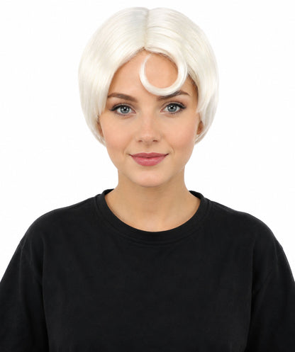HPO Adult Women’s 10-Inch Short Wig | Multiple Color Options | Celebrity Hairpiece for Costume, Cosplay, and Themed Parties | Sleek and Modern Hairpiece for Versatile Looks