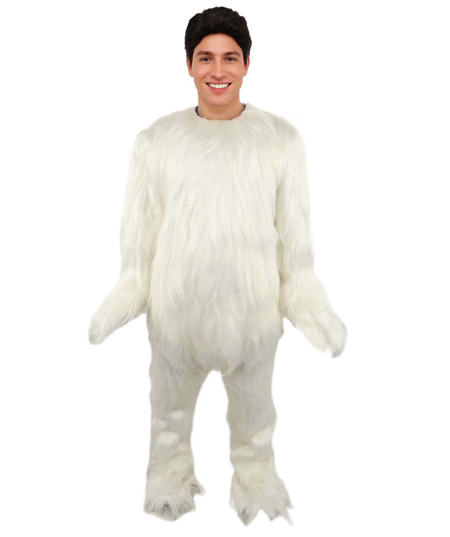 HPO Adult Unisex Banana Leaf  Furry Monster Grinch Costume | Christmas Santa Costume | Full-Body Fur Outfit with Long Fluffy Fabric | Ideal for Halloween, Cosplay & Party Events