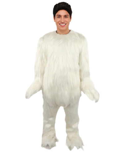 HPO Adult Unisex Banana Leaf  Furry Monster Grinch Costume | Christmas Santa Costume | Full-Body Fur Outfit with Long Fluffy Fabric | Ideal for Halloween, Cosplay & Party Events