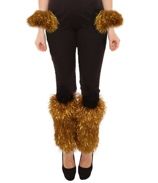 HPO Unisex Party Multicolor  Tinsel Leg Warmer and Cuffs Set I Halloween I Flame-retardant Tinsel Material