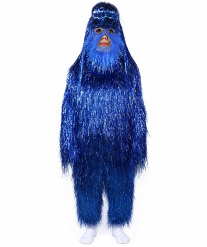HPO Unisex Teen Extreme Tinsel Hairy Person Costume Bundle & Mask Set - Full-Body Tinsel Hair Suit Extra-Long Costume Wig for Halloween, Cosplay & Parties - Multiple Color Options