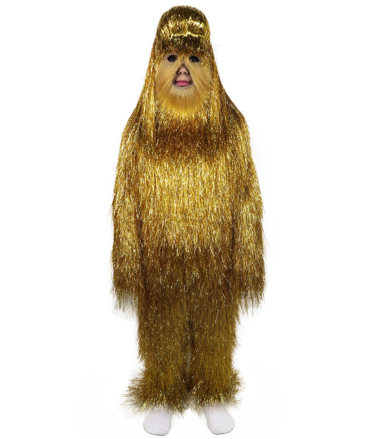 HPO Unisex Teen Extreme Tinsel Hairy Person Costume Bundle & Mask Set - Full-Body Tinsel Hair Suit Extra-Long Costume Wig for Halloween, Cosplay & Parties - Multiple Color Options