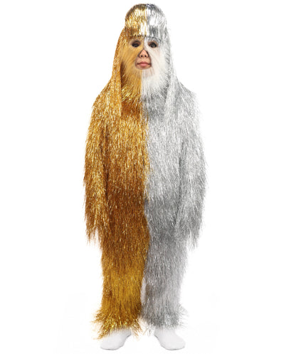 HPO Teen Extreme Hairy Two Part Costume Bundle & Mask Set - Full-Body Hair Suit Extra-Long Costume Wig for Halloween, Cosplay & Parties - Multiple Color Options