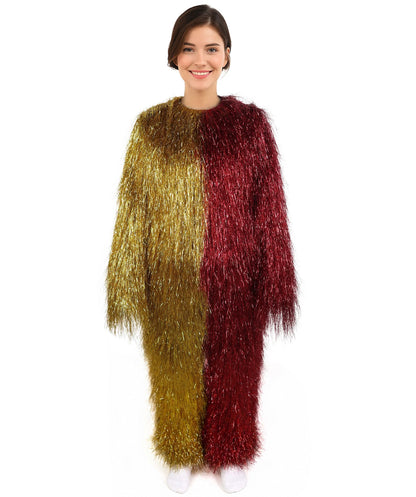 HPO Teen Extreme Hairy Two Part Costume Bundle & Mask Set - Full-Body Hair Suit Extra-Long Costume Wig for Halloween, Cosplay & Parties - Multiple Color Options