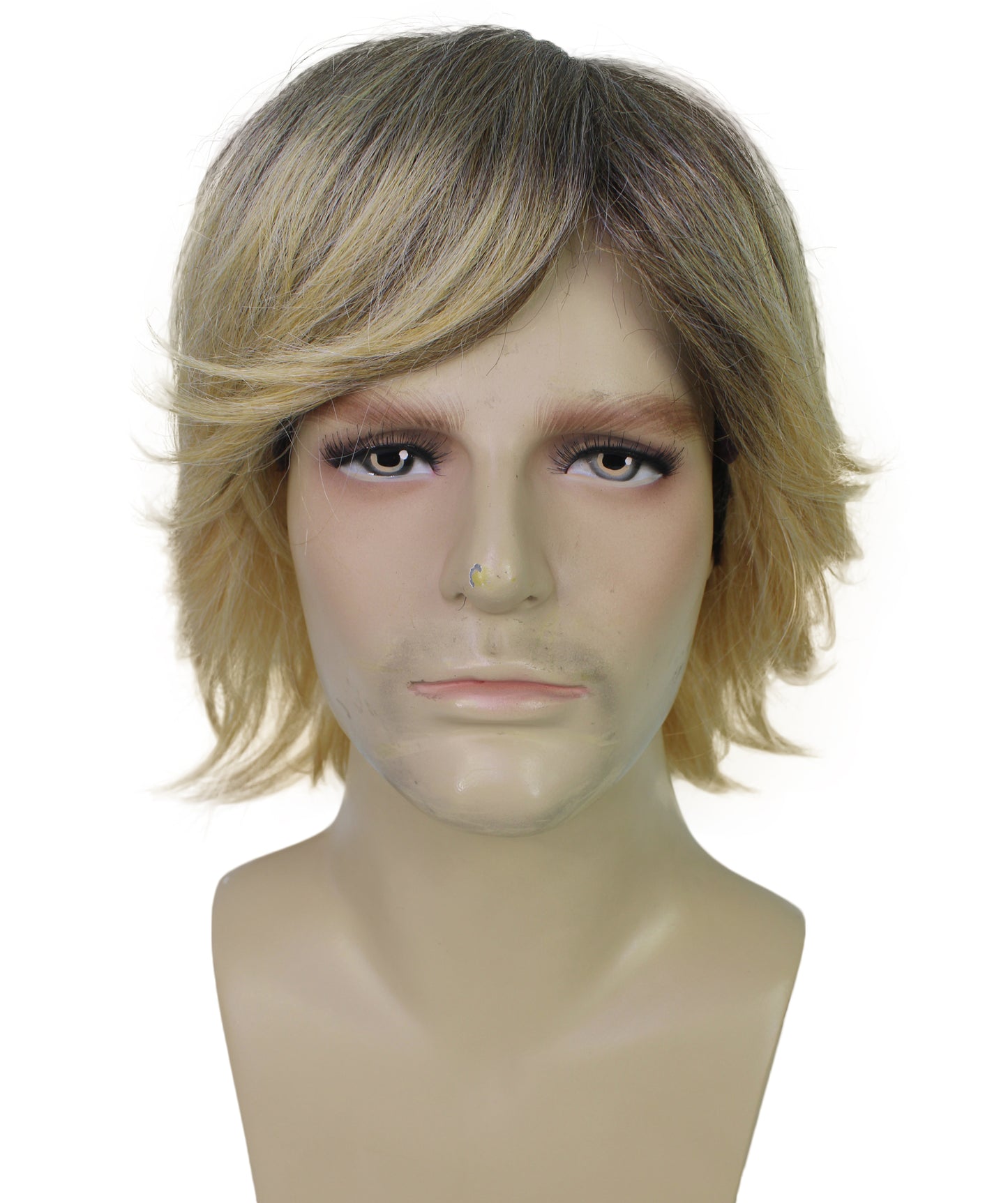 HPO Adult Men’s 70s Blonde Shaggy Surfer Wig | Retro Disco Hairpiece for Halloween & Themed Party