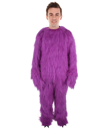 HPO Unisex Purple Monster Costume, Perfect for Halloween,Flame-retardant Synthetic Fabric