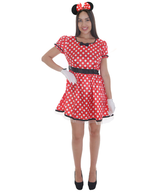 Women's Sassy Miss Mouse Costume | Red Halloween Costume