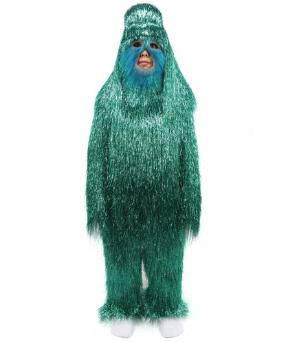HPO Unisex Teen Extreme Tinsel Hairy Person Costume Bundle & Mask Set - Full-Body Tinsel Hair Suit Extra-Long Costume Wig for Halloween, Cosplay & Parties - Multiple Color Options