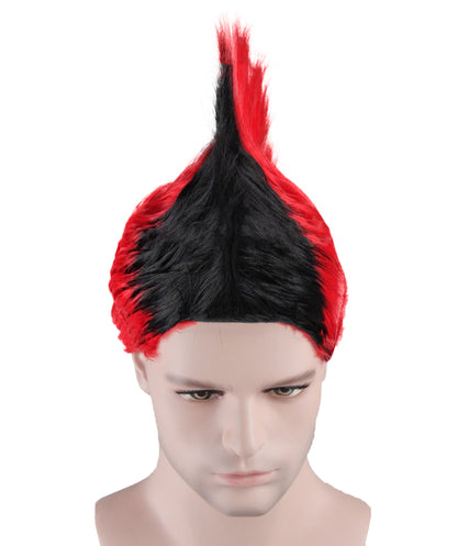 HPO Mohawk Wig | Red Black Yellow Color Halloween Wigs | Premium Breathable Capless Cap