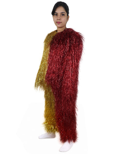 HPO Teen Extreme Hairy Two Part Costume Bundle & Mask Set - Full-Body Hair Suit Extra-Long Costume Wig for Halloween, Cosplay & Parties - Multiple Color Options