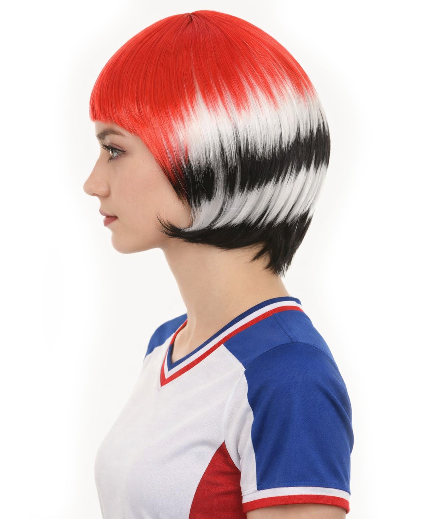 Women Patriotic South Korean Flag Bob Wig | Premium Breathable Capless Cap